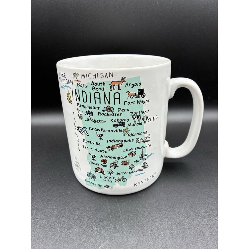 222 Fifth My Place‎ INDIANA State JUMBO 28 oz Mug Double Side Graphic